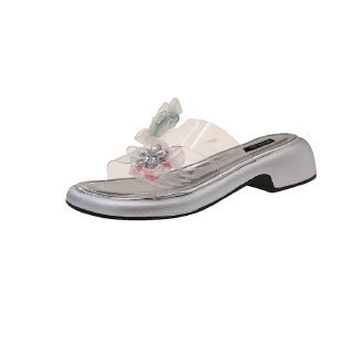 "Miaolu" estilo de ballet fresco ~ zapatillas de talón grueso de la mujer de verano con sandalias de dedos desnudos