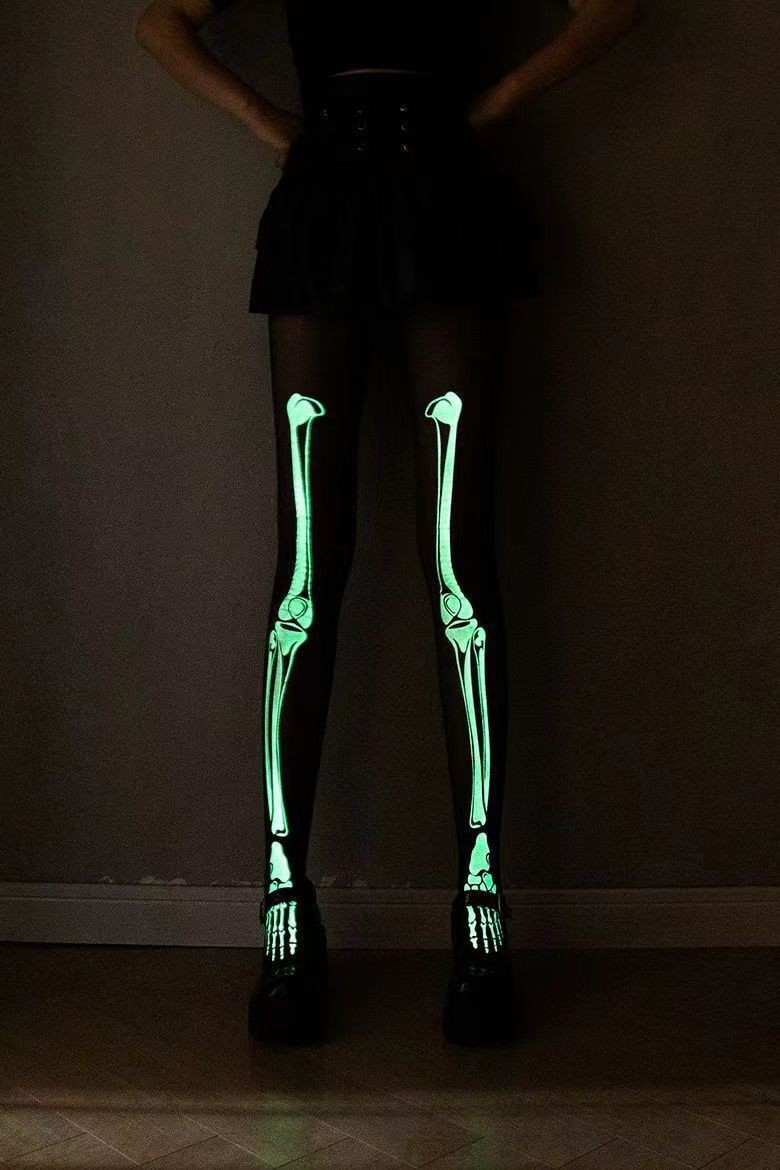 Smooth Sensations Feel Of Sensation Round Dots Bow Knot Skeleton Smooth Sensations Invisible Luminous Pantyhose