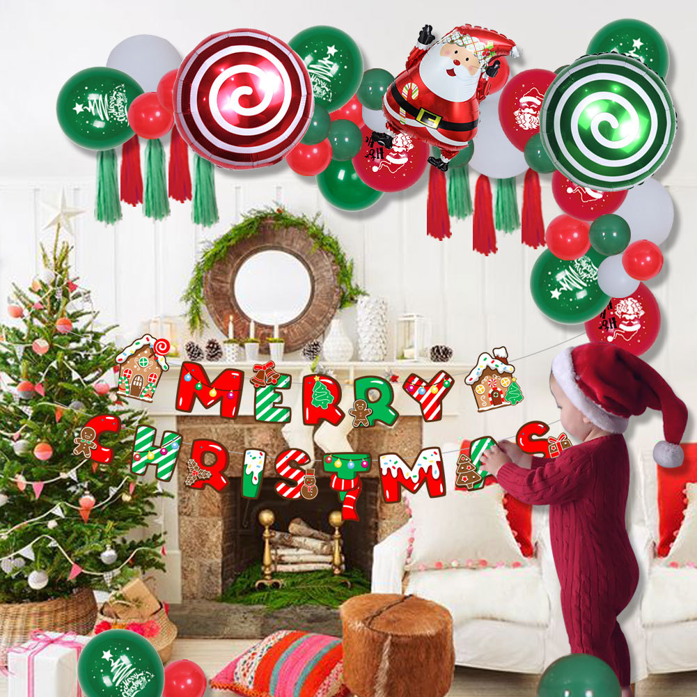 Navidad chimenea linterna Candy House tire bandera traje
