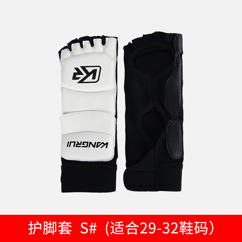 Transfronterizo kangrui taekwondo guantes pie protector resistente al desgaste lucha boxeo pie protector fabricante