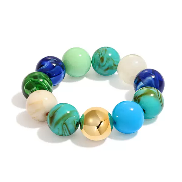 European and American Cross-Border Bohemian Acrylic Colorful Bead Bracelet, Exaggerated Personality Beaded Bracelet Jewelry
