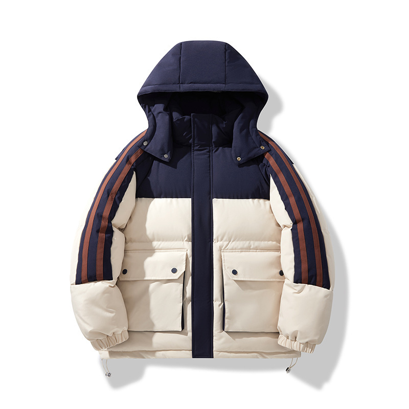 カップルの綿の服の大きいポケットのストライプは色を合わせて帽子のファッションのブランドを分解することができます。|undefined