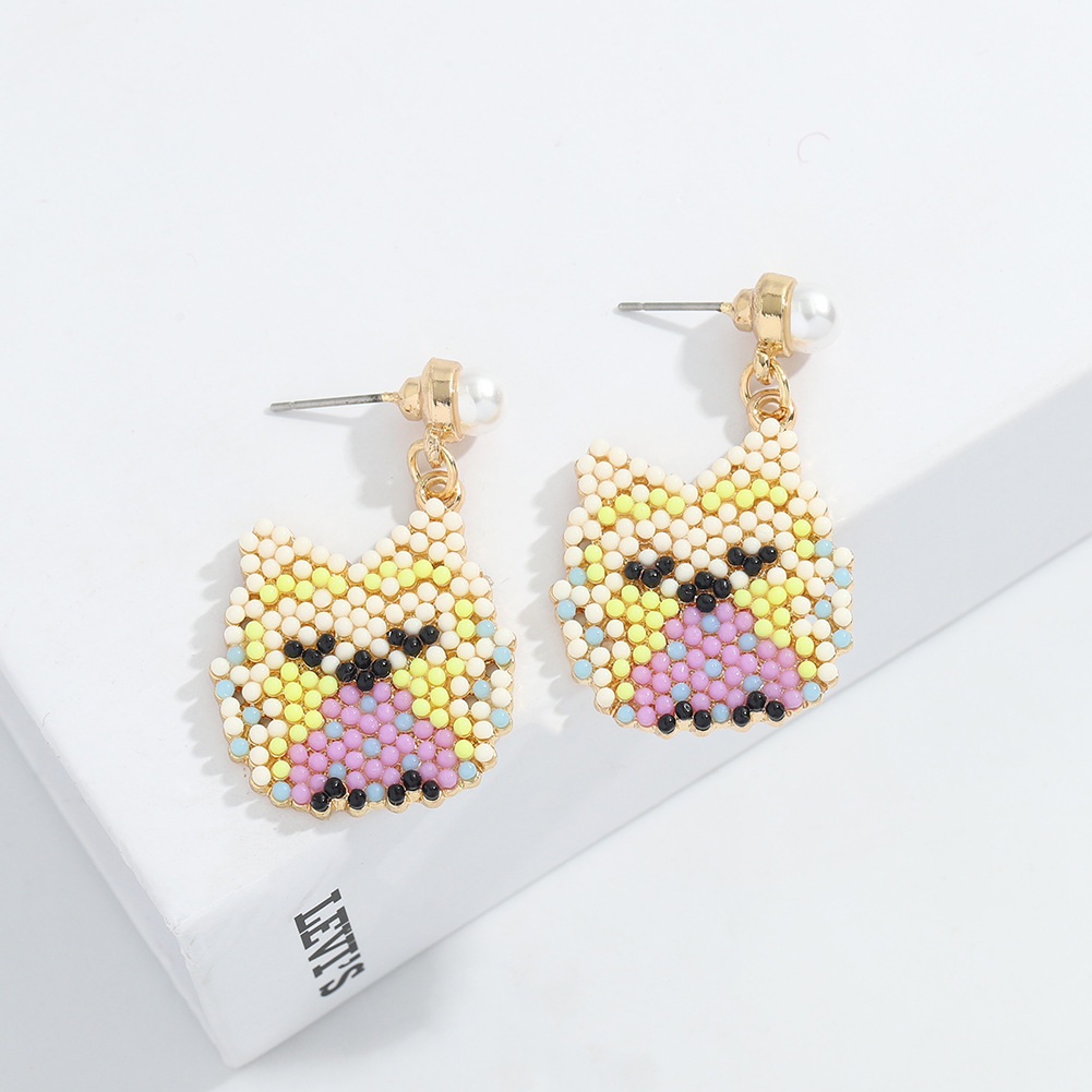 Dessin Animé Mignon Perles De Riz Boucles D'oreilles Pendentif Animal display picture 3