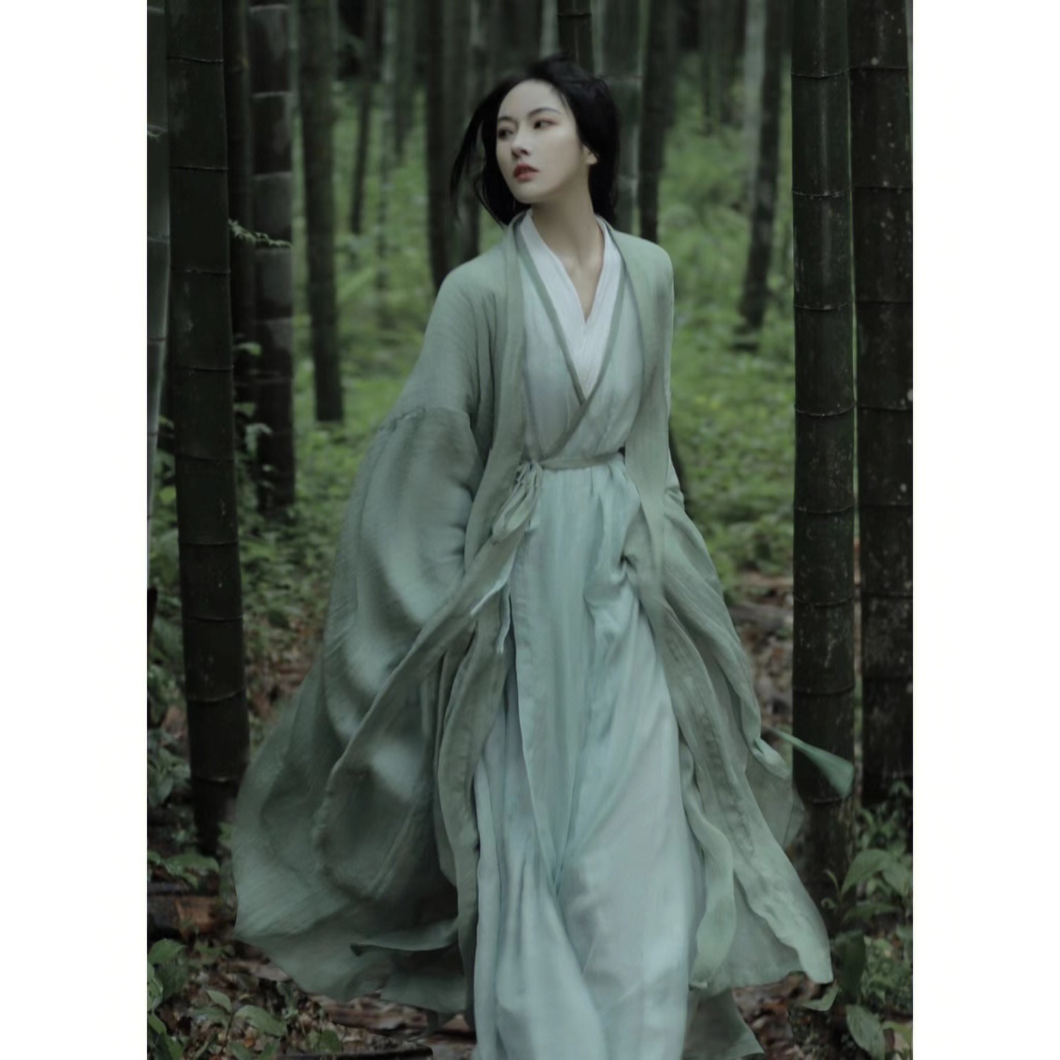 清冷系晋制汉服女装2023新款爆款女古风大袖直裾魏晋风古装大码女