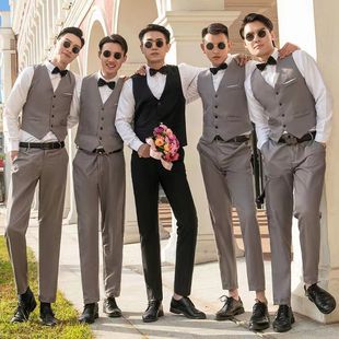 Groomsmen's Clothing, Brother Group Clothing, Men's Western-Style Wedding Clothes, Suit, Shirt Suit, Wedding Chorus Dress, Spring and Summer
