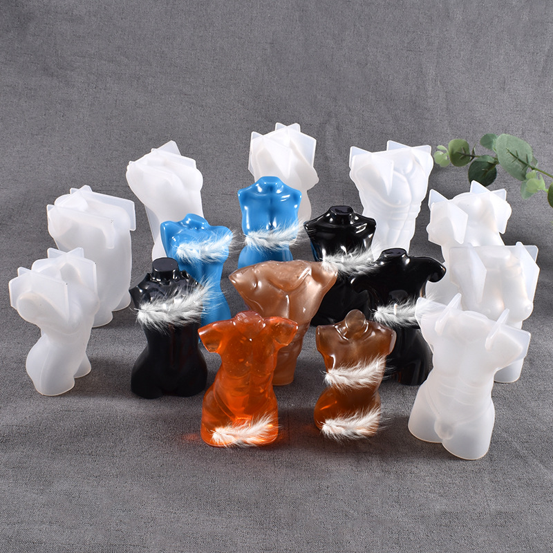 Zongbo diy Crystal Gum Dropping Mould Human Muscle Male Body Slim Female Body Model Set Table Silicone Mould