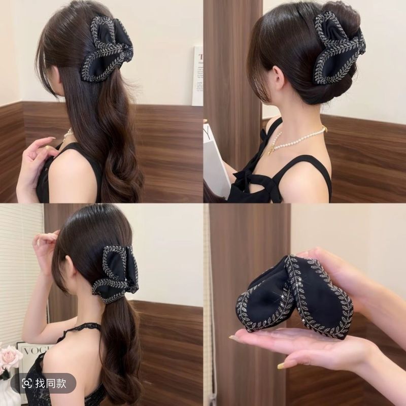 韩式设计感叶片麦穗鲨鱼夹百搭高级感发卡后脑勺发抓布艺头饰轻奢|undefined