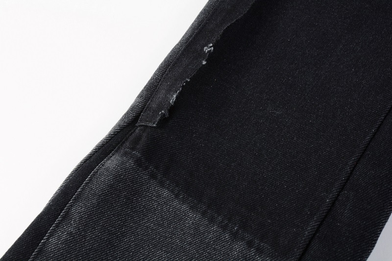 Jeans uomo vintage patchwork con gamba a zampa lavaggio chiaro_voghion.com
