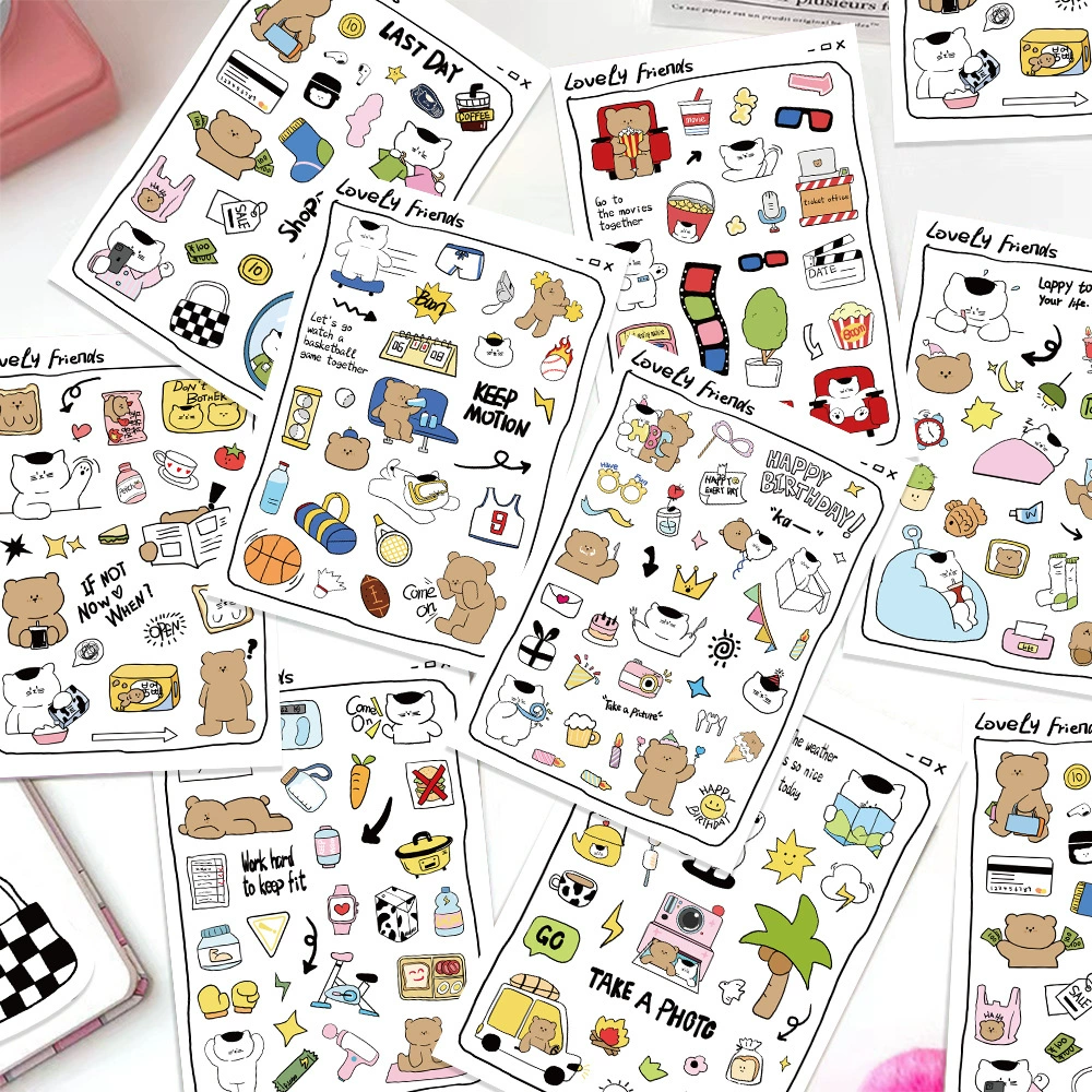 8 оригинал, когда медведь встречает Xiao Mao Goo карта наклейка DIY мобильный телефон задняя карта ноутбук электрический автомобиль награда наклейка