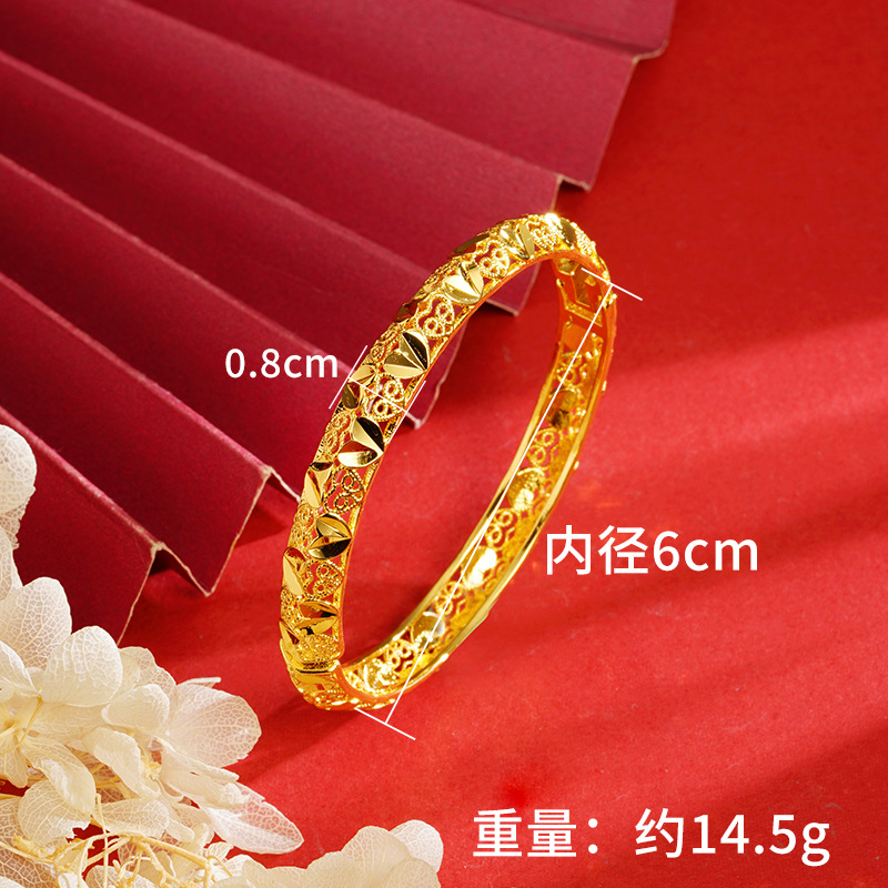 Vietnam antiguo oro hebilla pulsera hueco panal cóncavo-convexo personalidad Yiwu joyería al por mayor vivo caliente