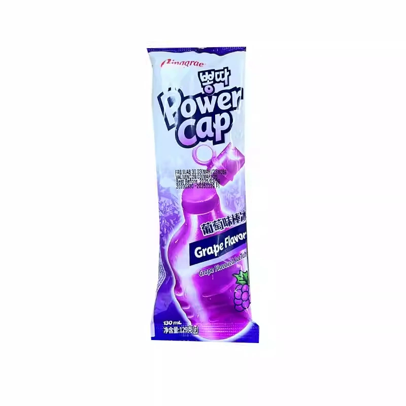 Пакетный лед-трубочка (Binggrae Power Cap) мороженое — содовые и фруктовые вкусы, одноразовая трубочка