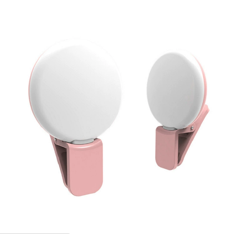 Mobile phone LED fill light clip-on, adjustable brightness, USB rechargeable, ABS/PC