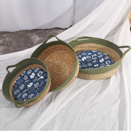 [Factory] Pet Supplies Dog and Cat Beds Pet Mats Four Seasons Autumn and Winter Cotton Rope Woven Pet Bed Pads Dog Mats