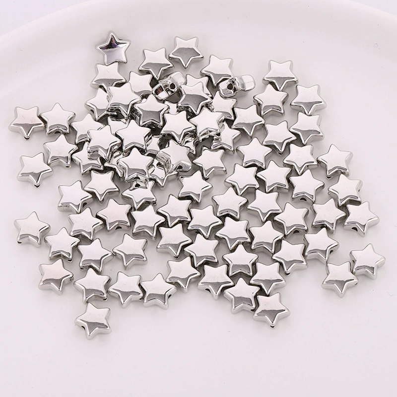 Горячая распродажа: перерабатываемые гальванизированные бусины CCB в форме пятиконечной звезды для рукоделия, материалы для изготовления украшений, напрямую от производителя.