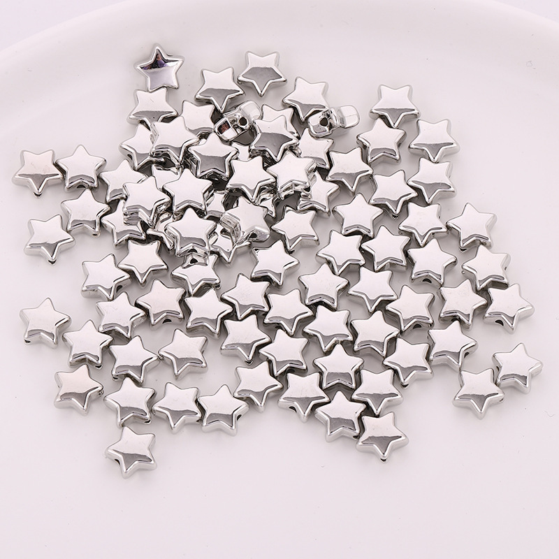 Cross-Border Hot Selling Can Be Divided into Electroplated Ccb Five-Pointed Star DIY Jewelry Accessories Jewelry Handmade Materials Beading Factory Direct