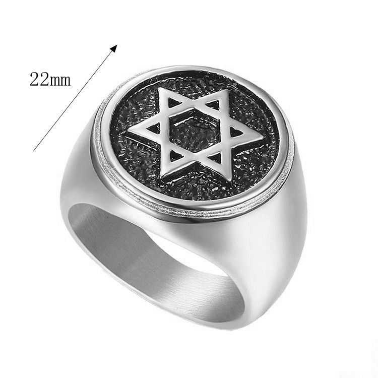 Herrenring Mit Davidstern Aus Vergoldetem Titanstahl_voghion.com
