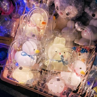 Internet Celebrity Cartoon Led Night Light Wholesale Night Market Stall Small Commodities Popular Kidsren's Luminous Toys Floor Push Gifts