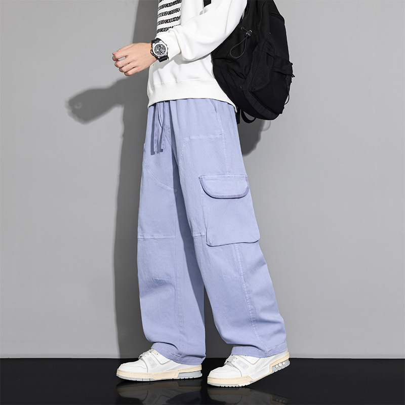 JYF-2790 autumn and winter new work pants for men, American high street style, loose fit, spring and autumn long pants, plus size sweatpants, sports pants