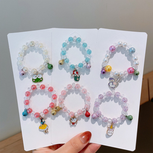 Creative handmade beaded children's bracelets colorful beads cartoon pendants little girl hand ornaments cute baby accessories
