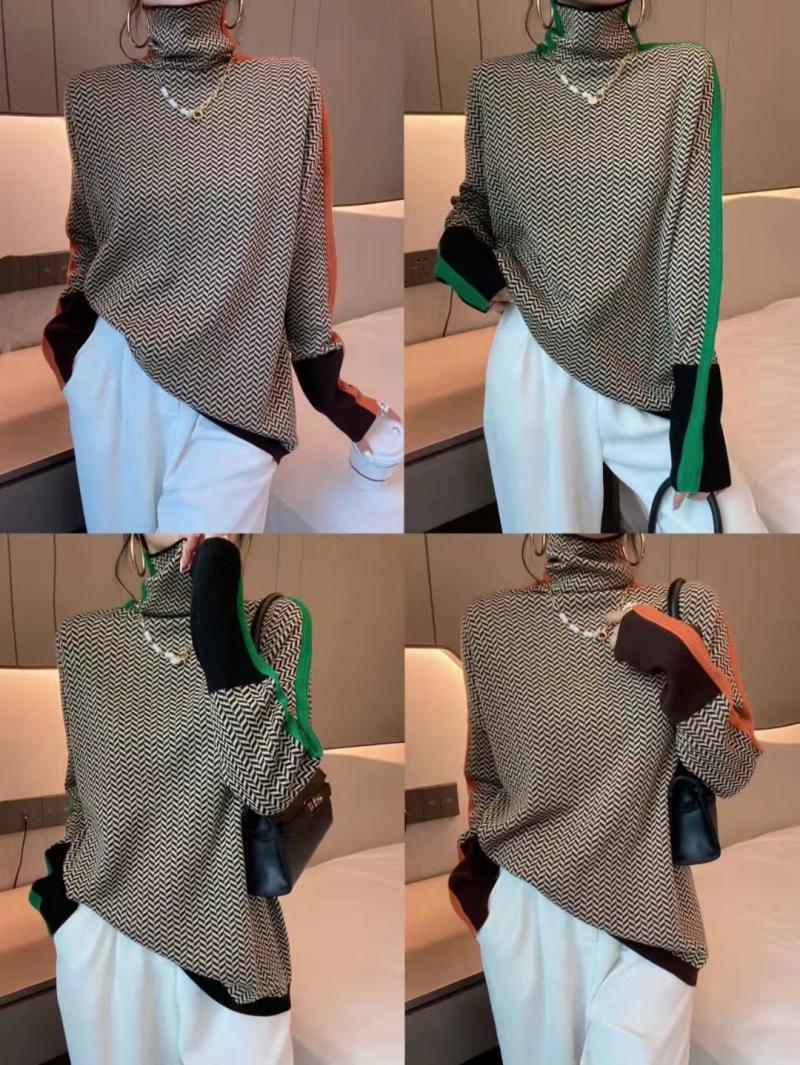 Title 7, Maglione pullover ampio autunno e inverno con c...