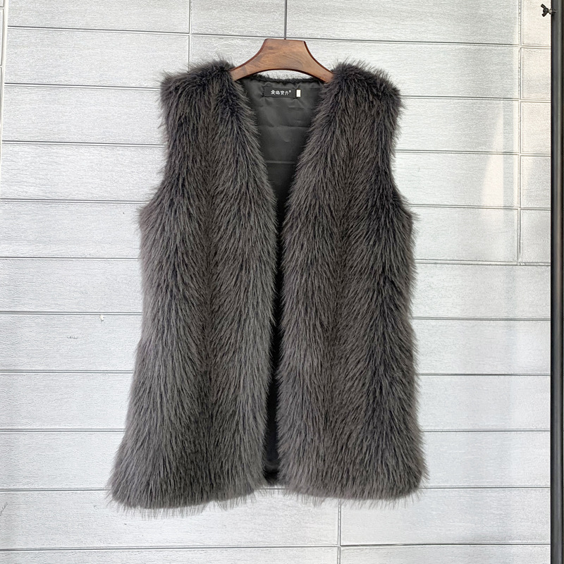 Women's Clothing Tuscan fox fur winter mid length fur vest warm female vest coat soft_ecoleips.com