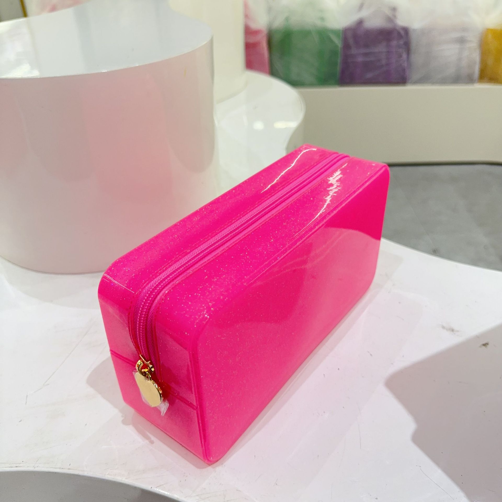 PVC Solid Color Sewing Thread Square Clutches display picture 12