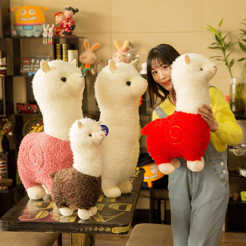 Wholesale mythical animal alpaca doll grass mud horse pillow plush toy zodiac sheep children girls birthday gifts on behalf of