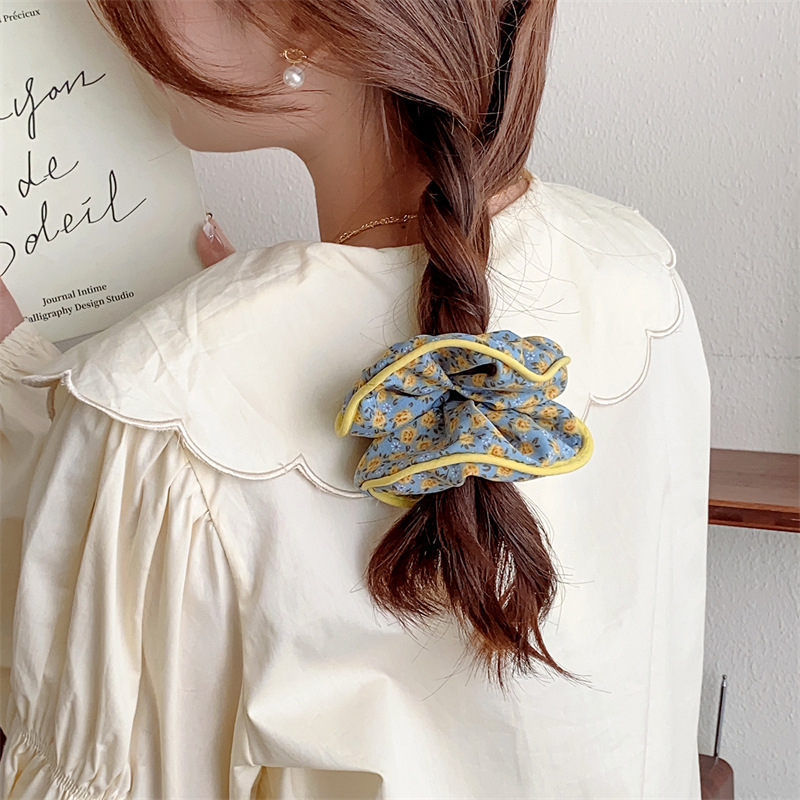 7g Weight Hair Tie Hair Accessories Type 1 Piece Quantity Daily, Street Occasion Cloth Material Flower, Horse Pattern Women's Gender Sweet Style Handmade, Handmade Craft Sweet Women's Flower Horse Cloth Handmade Hair Tie 9