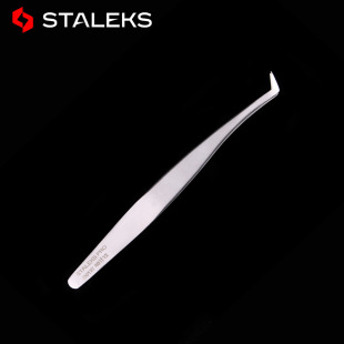 STALEKS Tweezers Anti-static Eyelash Teachers Specialized with Pointed False Eyelash Grafting Tweezers Gold Feather Clip TE-40-12