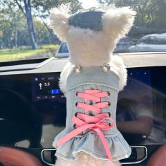 スポットクロスボーダー人気ペット子犬猫服ソース工場直販春夏新作ホットガールデニムスカート