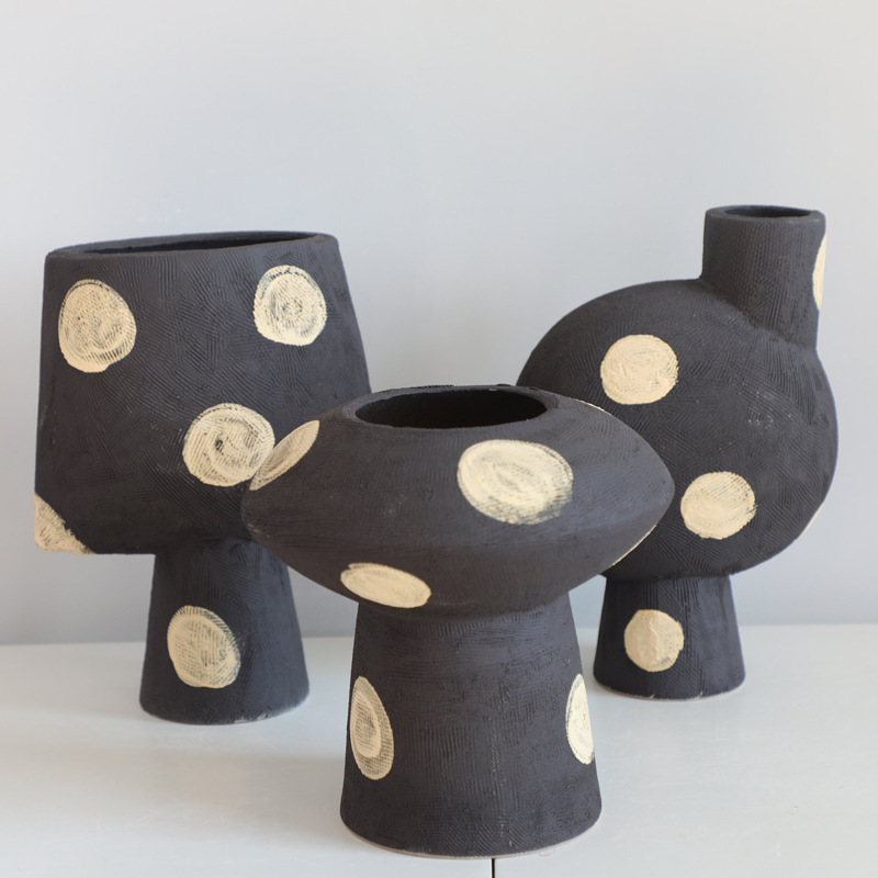 Handmade Pottery Abstract Collection Flower Ware Modern Simple Art Vase Ornaments Homestay Model Room Wholesale