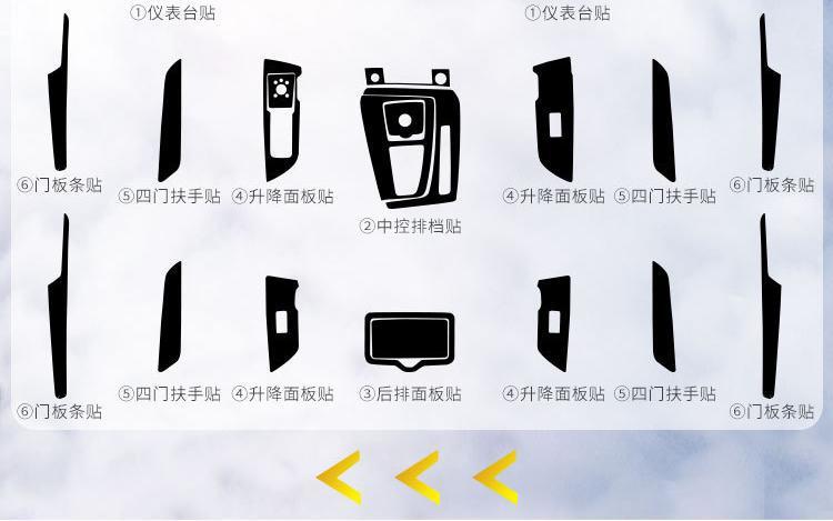 Applicable for 18-20 years Audi Q5L interior color change film central control anti-scratch door anti-kick interior carbon fiber protective sticker