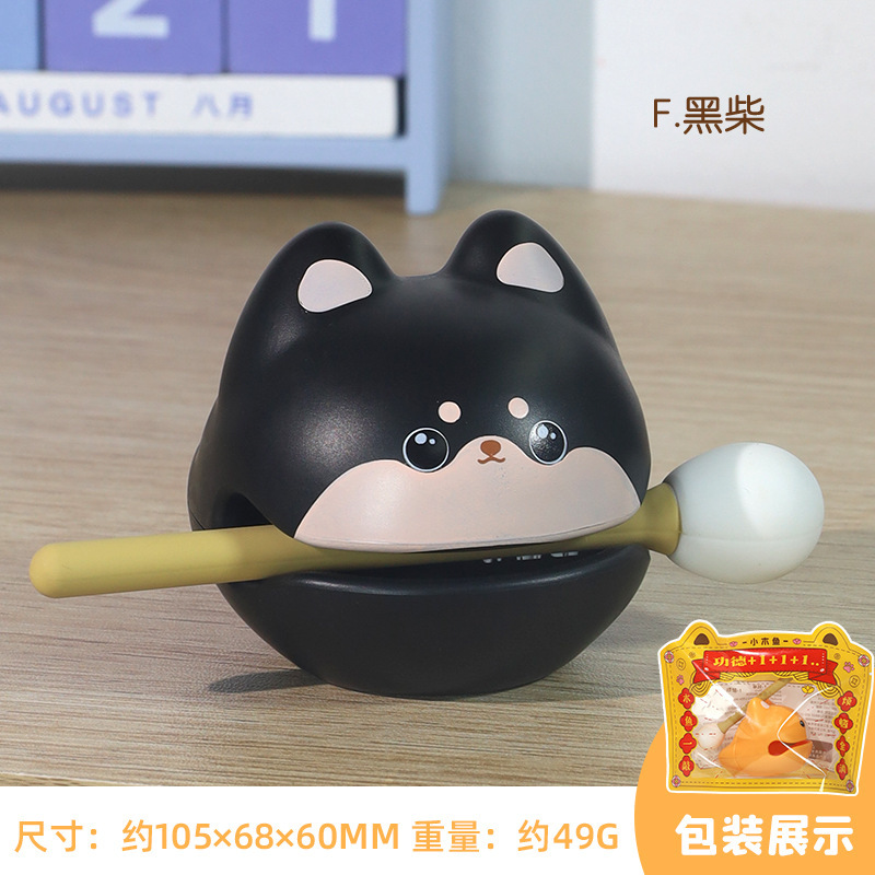 富 + 1小木魚置物オフィスは気分が安定してかわいい仏系の小さなプレゼントを癒す