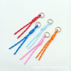 双色编织打结手机挂绳手工配件钥匙扣材料挂件玩具包包小挂饰吊绳
