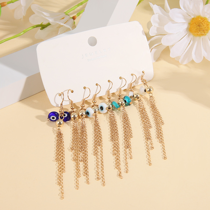 INS Style Devilu0027S Eye Alloy Irregular Plating Womenu0027S Drop Earrings 4 Pairs