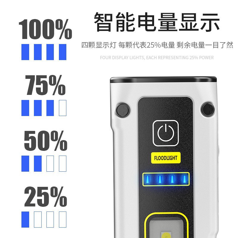 The new multifunctional LED powerful long-range shooting flashlight is rechargeable, portable, and suitable for outdoor use with magnetic suction and long-lasting working light.