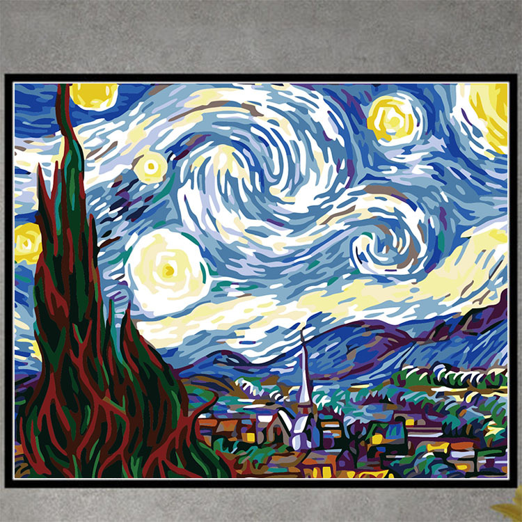 Pintura al óleo digital DIY al por mayor, paisaje costero, arquitectura, pintura decorativa para colgar en la sala de estar, pintura decorativa de villa costera, 30*40*5 image 16