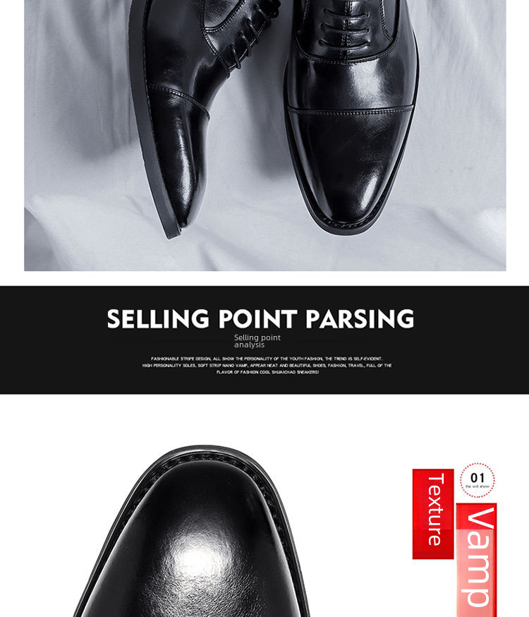 Scarpe da uomo in pelle a tre connettori, scarpe casual da lavoro, scarpe da uomo eleganti, scarpe da abito britanniche, scarpe da sposo da uomo, scarpe da sposa 8038-R_voghion.com