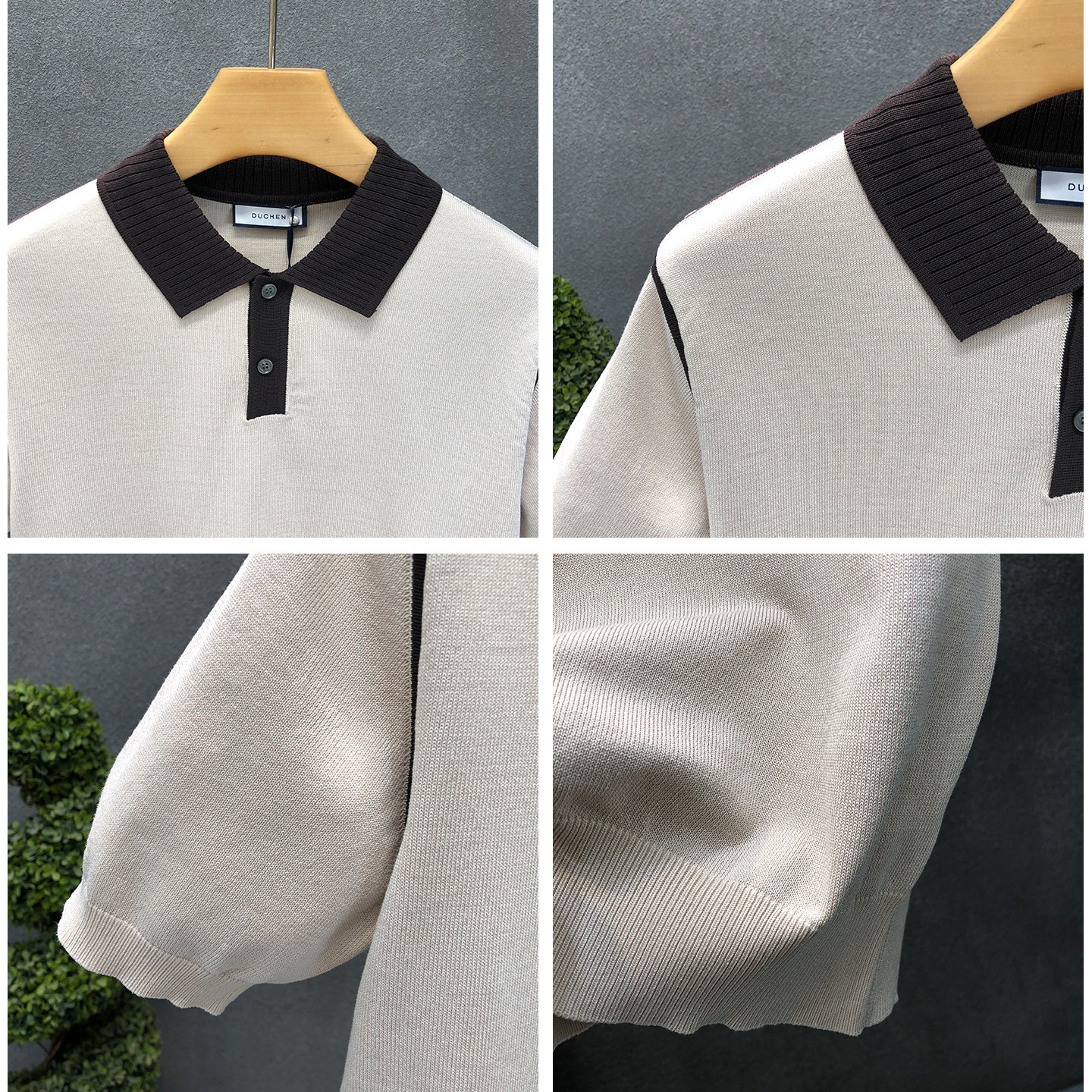 Polo camiseta de punto camiseta de manga corta camiseta de hombre paul línea tridimensional viejo qianfeng verano fábrica transfronteriza al por mayor image 4