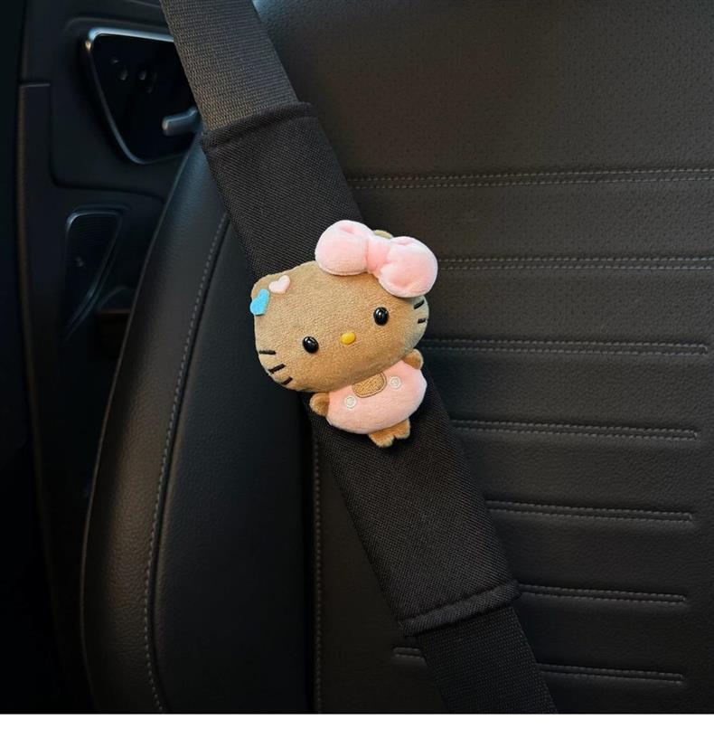 Car Seatbelt Shoulder Pads, Car Interior Seatbelt Decoration, Hello Kitty Anti-Wear Clothing, Couple Set for Women