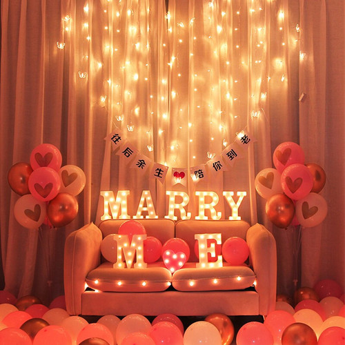 Chinese Valentine's Day marryme letter lamp indoor proposal confession layout decoration props set wholesale