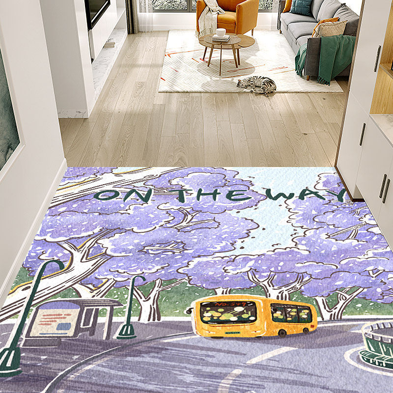 New dirt-resistant, easy-to-clean entrance door mat for home use, cuttable leather mat, PVC waterproof and oil-resistant foot mat