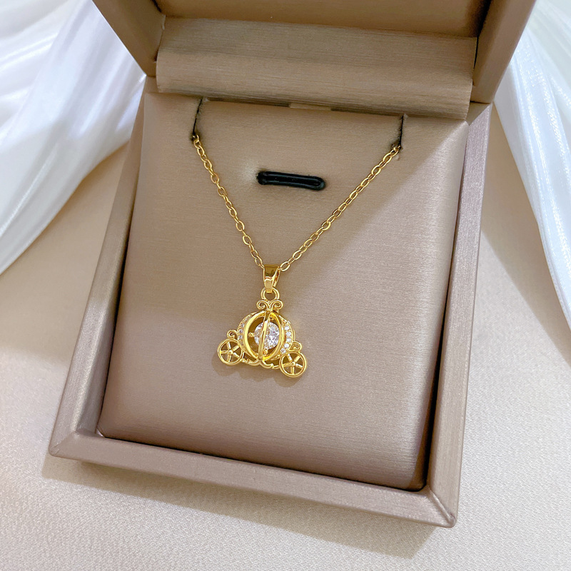 Collier De Luxe Scintillant Strass Pour Femme Chaîne En Acier_voghion.com