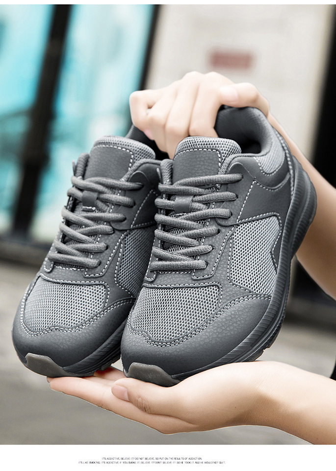 Giày chạy bộ thể thao unisex mũi rộng chống trượt, thân lưới thoáng khí cho người bàn chân rộng — Màu xám 7666, Đen 7666 chi tiết 23