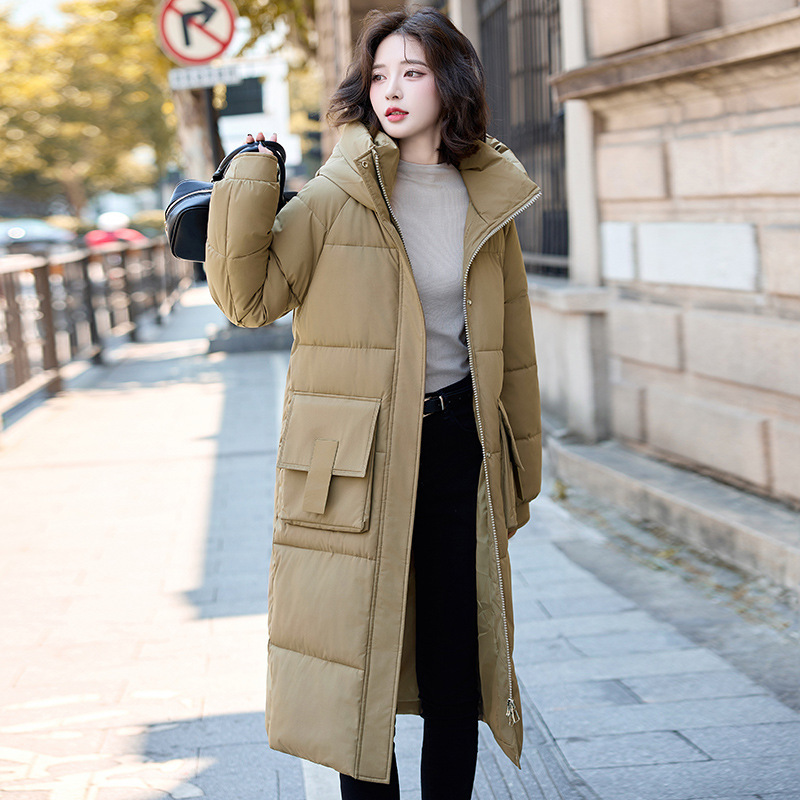 冬季羽绒棉服女新款加厚韩版宽松外套中长款棉衣时尚连帽过膝棉袄|undefined