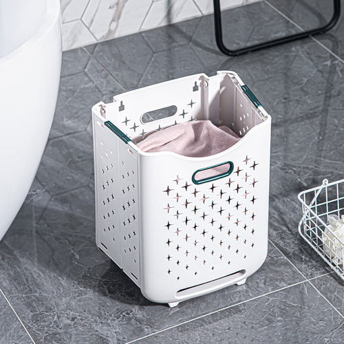 Zuocheng factory direct sales plastic combined two-layer laundry basket clothes storage basket pulley dirty clothes bucket dirty clothes basket