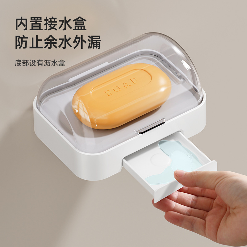 caja de jabón casero caja de jabón tipo pared sin perforación estante de jabón de lavandería estante de jabón de drenaje de baño