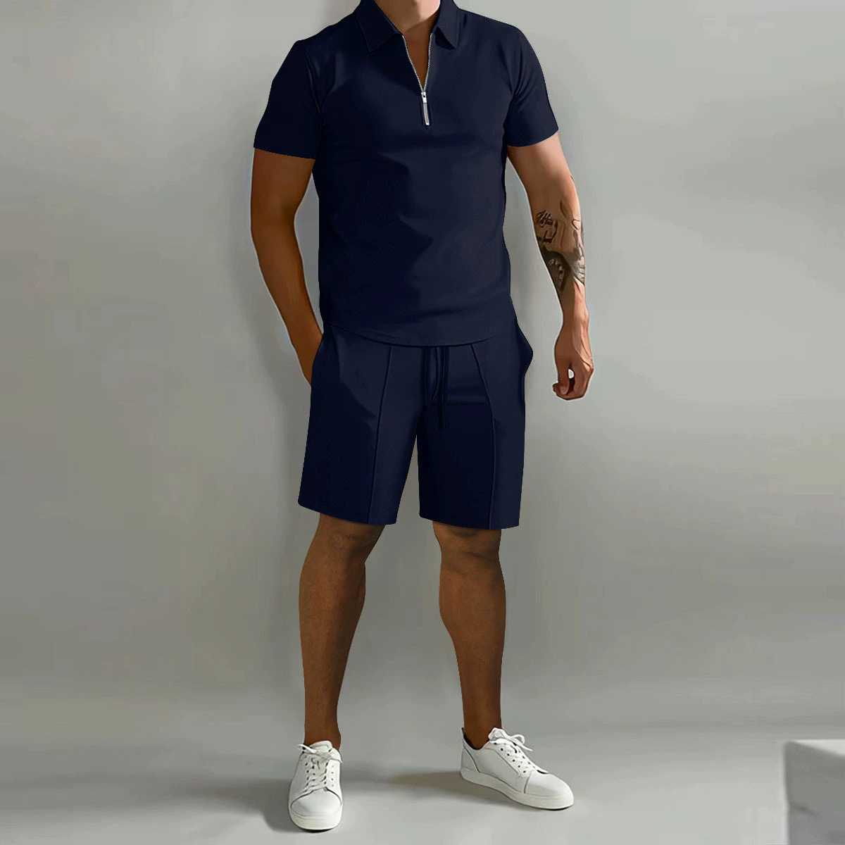 Ensemble été homme polo et short décontracté respirant et léger_voghion.com