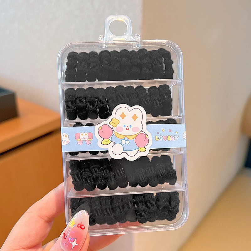 Banda de goma para niños en caja banda de cabello para niños banda de cabello para niñas banda de goma para niñas lazo de pelo para bebés no duele el pulgar del cabello image 68