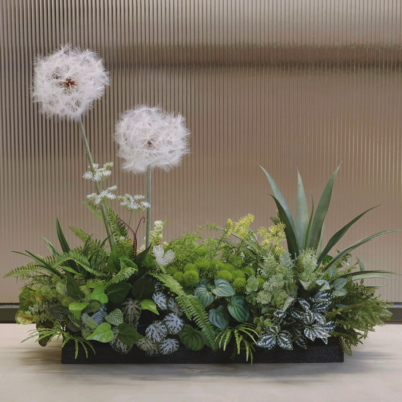 Pequeña Planta artificial paisaje helecho manejar manojo de plantas sienten flores falsas paisaje interior esquina ventana paisaje Decoración